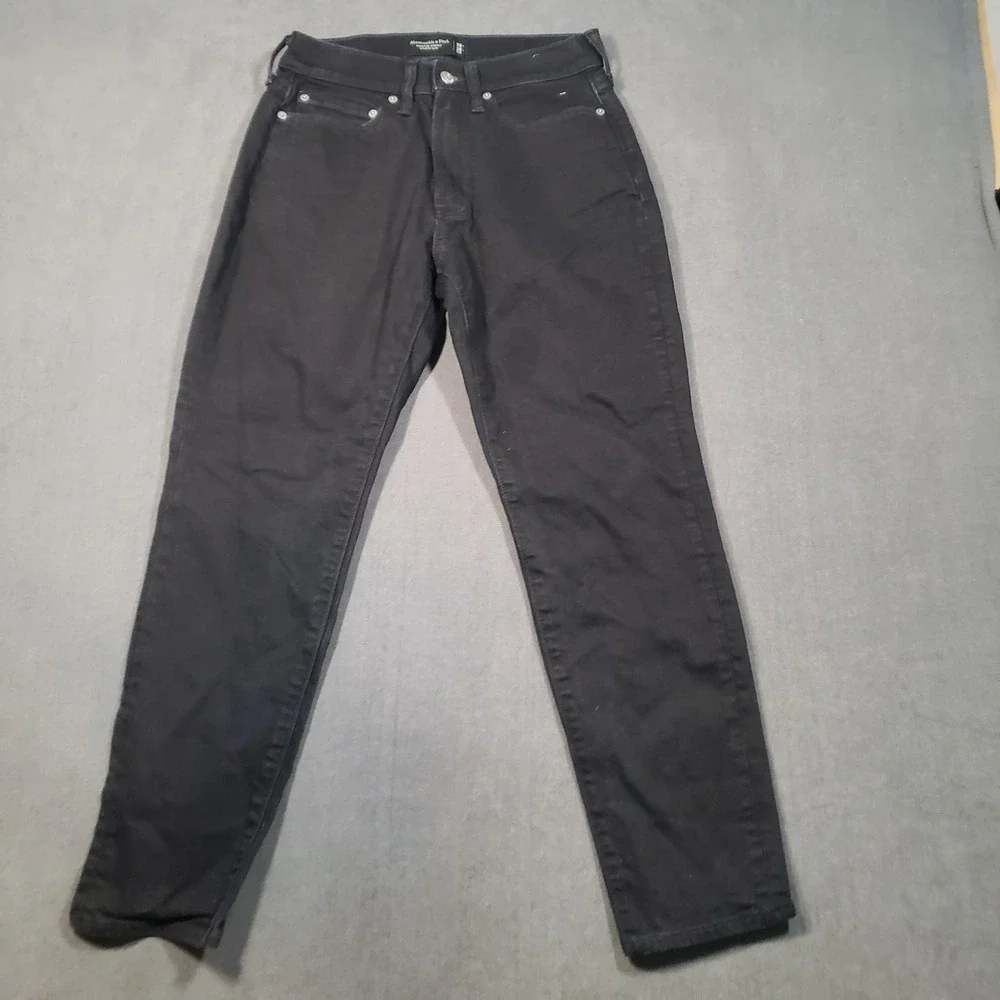 Abercrombie & Fitch Athletic Slim Jeans Mens 28x28 Black Signature Stretch Denim